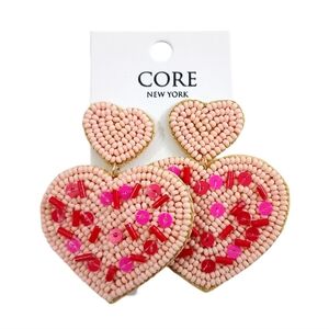 Core Heart Seed Beaded Earrings